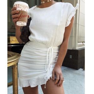 Out of reach white mini dress